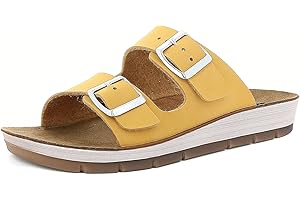 inblu Ciabatte Donna A Doppia Fascia Con Maxi Fibbie E Plantare In Vera Pelle, Dal 35 Al 41 Sandali a ciabattaDonna