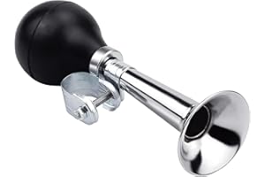JACMKEON Classic Bike Horn, Retro Metal Air Horn, Traditional Bicycle Horn for Adults and Kids, Twist Loudspeaker Siren Hooter, Black