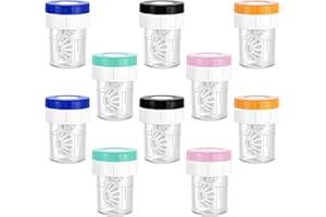 Sibba 10 Stück Manuelle Kontaktlinsenreiniger Kontaktlinsenbehälter Waschanlage Tragbare KontaktlinsenBehältnis Rotations-Kontaktlinsenreinigungsbehälter für den täglichen Gebrauch Zuhause Reisen