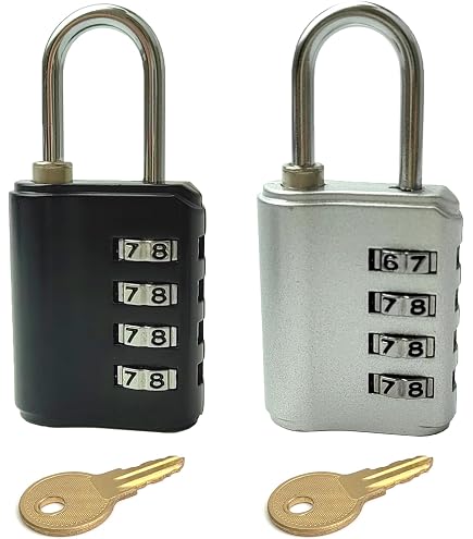 Cadenas à Code 4 Chiffres Imperméable - Alliage Zinc Anti-Rouille, 10000 Combinaisons, Pour Portail, Casier, Valise - Noir