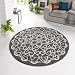 Produktbild Designer Velours Teppich Mandala Grau Rund