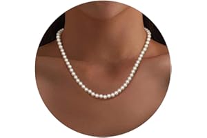 YUEXNKO Perlen Kette Weiss, Frauen Perlenkette Lang, Perlenkette Weiss Damen, Perlen Necklace Women, Halskette Schmuck, für Hochzeiten, Brautaccessoires und Geburtstagsfeiern