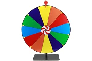 Yemmert 19.6'' Tabletop Spin Prize Wheel,12 Slots Spin Wheel of Fortune Spin Wheel Game Party Bar Trade Show Carnival with Dry Erase