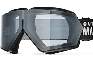 OutdoorMaster Lunettes de ski Seagull, lunettes de snowboard pliables pour les hommes, les femmes et les jeunes, antibuée, protection UV à 100%, port polyvalent