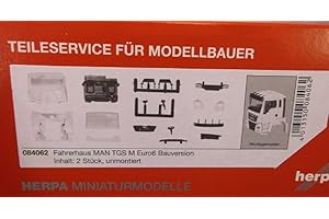 herpa 084062-MAN TGS M Euro 6 version cabine de conduite construction, 2 pcs, 084062
