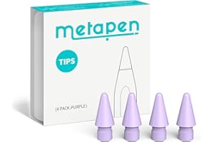 Metapen Lot de 4 Pointes pour Apple Pencil,Embouts Durables de Rechange pour Apple Pencil Pro & 2ème &1ère Génération et Logitech,metapen A8/A11/AIR 8/A14/D1,Pointes de Crayon Très Sensibles (Violet)