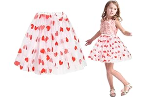 NYZQIW Gonna a tutù Ragazze con Cuore, Bianco Gonna tutù in Tulle, Tutu Gonne Corta Tulle, Vintage Gonna Corta Cupido con Cuore Rosso, Gonna Costume per Carnevale, Cosplay, Festa