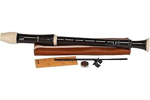 Aulos Flûte à bec alto en fa Robin 209B (doigté baroque, complet avec housse, baguette d'essuyage, boîte à graisse et tableau des doigtés, résine synthétique), Marron foncé