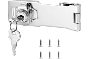 MEJARIZON Schrank Schloss, 61mm (2.5in) Überfalle Abschließbar mit Schlüsseln, Rostfreie Stähle Hasp Lock Vorhängeschloss Torriegel, Möbelschloss mit Schlüssel Schloss Vorrichtung(Silber)
