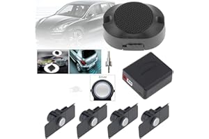 EPATHCHINA Auto-Rückfahrradar-System Premium-Qualität 4 Parksensoren Auto-Rückfahrradar-System mit Flügeln (Silber)