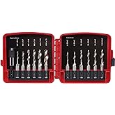 NEIKO 10059A Kombinasyon Matkap ve Musluk Ucu Seti, Hızlı Değiştirme Adapt&ouml;rl&uuml;, 13 Par&ccedil;a, SAE (6-32NC ila 1/4-20NC) ve Metrik