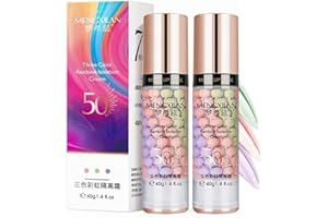 Pakivs 2Pcs Pore Primer,Sérum Facial Correcteur De Teint,Base De Maquillage Pour Le Visage En Une Étape,Crème D’isolation Pores Invisibles,Couvrir les marques d’acné,Contrôle de l’huile