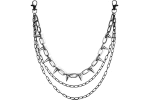 Tinoaly Chaîne de Pantalon, Chaîne de Portefeuille Punk Chaînes de Pantalon à la Mode Chaîne de Motard Cool Chaînes Lourdes pour Jean Chaîne de Ceinture Chaîne de Poche pour Jean Accessoires Punk