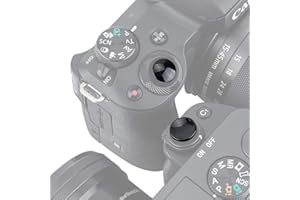 PROFEZZION Metall Auslöseknopf (Nicht-verschraubt) für Fuji GFX100SII GFX50S GFX50R XT1 XH1 XS10 XT100 XA5 XA3 XA20 X-T1 XF10 Son. ZVE10II A6700 Nik. Zfc mit Flachem Auslöseknopf (Konkaver & Konvexe Schwarz Kit)