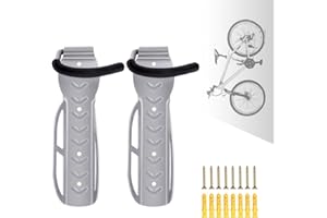 BERHICHAD Bike Holders Home Garage Storage Rack Wall Mounted Hanger Hook 2 PCS (Silver)