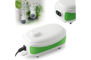 FEDOUR 4W/5W Adjustable Aquarium Air Pump, Powerful and Quiet Aquarium Aerator Pump for Fish Tank up to 600L