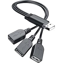 USB Splitter Kabel 1 Auf 3, 2 M – 3 USB-A Ports Für Laptop & PC, Ideal Zum Laden & Daten übertragen