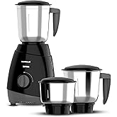 Havells Capture 500W Mixer Grinder 3 Stainless Steel Jars | 21000 RPM High-Speed Motor | Rust-Resistant 304 SS Blades | 1.5L Large Blending Jar | Over