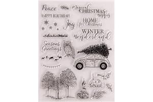 ‎ECMQS Eule Baum DIY Transparente Briefmarke, Silikon Stempel Set, Clear Stamps, Schneiden Schablonen, Bastelei Scrapbooking-Werkzeug