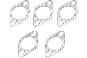 A&XSTORE Pipe Exhaust Flange Gasket, 2.5" Aluminium Alloy Exhaust Header Down Pipe Manifold Collector Flange Gasket 2 Bolt