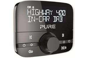 Pure Highway 400 In-Car DAB+/DAB Digital Radio FM Adapter with Bluetooth for Music Playback – DAB Car Radio Adapter/Transmitter and Bluetooth FM Transmitter, Black