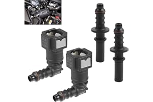 ERIOSCAR 2 Set 7,89 mm a 8 mm 90 Gradi Auto Carburante Flessibile Rapido Rilascio Connettore, Raccordo Rapido Tubo Benzina, Kit Connettore Accoppiatore a Sgancio Rapido per Tubo Tubo Flessibile