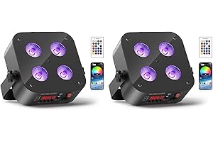 Oloaxolx 2er Akku LED par licht 4x18 W RGBWA UV 6-in-1 Wiederaufladbarer Bühnenlicht disco Uplights mit APP/DMX/Fernbedienung Kontrollmethoden LED par Scheinwerfer für DJ party Hochzeits Geburtstags