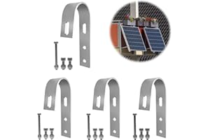 JREHUIG 4 pezzi Kit Staffe Fotovoltaico, Ganci per Pannelli Solari in 304 Acciaio Inox, Staffe per Pannello Solare, Fissaggio Solare per Balcone, Adatto per Fissaggio Pannello Solare (acciai inossidabili)