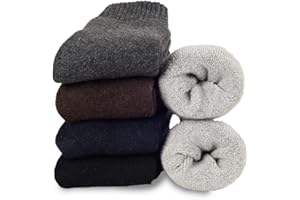 Josnown Thermosocken Herren, 5 Paar Warme WinterSocken mit Dicke Frotteesohle, Größe 39-45