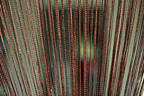 1001 Wohntraum F02 Fadenstore, 100 x 200 cm, Fadengardine, Fadenvorhang, Raumteiler, Gardinen, braun - 3