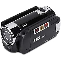Videocamera Digitale Full HD 1080P Con Rotazione 270° – Zoom 16x, Portatile, Per Viaggi, Picnic E Campeggio (colore Rosso)