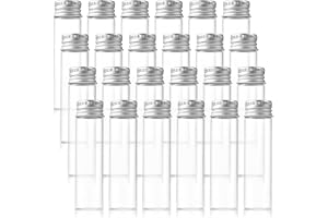 VIVIIHOO Set med 24 små glasflaskor på 20 ml att fylla, med aluminiumskruvkork, lufttäta och bärbara flaskor för prover, kryd