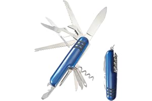 NHPY 1 Pièces 11 En 1 Couteau Suisse Enfant, Petit Couteau De Poche, Multitool, 11 Fonctions, Lame, Ouvre Boite, Tire Bouchon