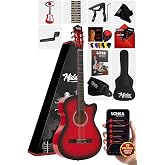 Midex CG-395RD Red Color Cut Classic Guitar 4/4 Adult Size Full Set with Handle Adjustment