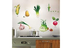 ufengke Adesivi Murali Verdure Adesivi Muro DIY Carota Cipolla per Cucina Sala da pranzo Frigorifero Decorazioni Parete