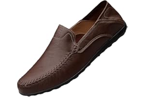 DSKK Mocassin Homme Cuir Penny Loafers Conduite Bateau Chaussures Respirant d'affaires Oxfords Ville Casual Souple Chaussons