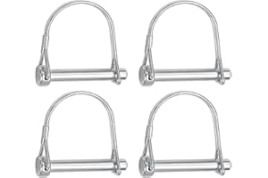 SMLOPLOM Perni pieghevoli per tubi, 4 pezzi, M8 x 70 mm, plinta, in acciaio al carbonio, bulloni di sicurezza per rimorchio, argento