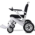 XHY Deluxe Electric Wheelchair Motorized Fold Foldable Power Wheel Chair, Lightweight Folding Carry Electric Wheelchair, Powerful Dual Motor, Suitable for Elderly and Disabled