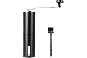 PARACITY kaffeemühle manuell Edelstahl, Kaffeemühle Hand-/Coffee Grinder mit Keramikmahlwerk für Aeropress, Cappuccino, Espresso, French Press, Turkish Brew, ideal für Camping, Kaffeegeschenk schwarz