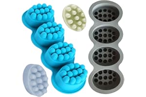 Hilloly Moldes para Hacer jabón Moldes de Silicona para Jabones Ovalados Silicona para Jabón para artesanía 100% jabón Hecho a Mano Bricolaje 2 Piezas