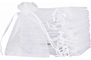 MAOOY Organza Bags 30 x 40 cm White Pack of 100 Organza Bags for Filling Small Organza Bag Jewellery Bag for Wedding Christmas Gift Bag Grape Protection Bag