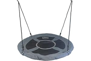 GARDEN GAMES Big Game Hunters Nest Swing, Large 100cm Weatherproof Spider Web Saucer Seat with Adjustable Ropes