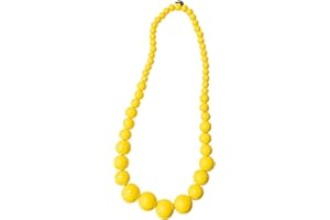Heritage Hues Chunky Wooden Bead Unisex Necklace 80cm – Statement design - Yellow