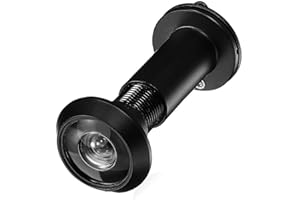 VNDKGN Door Peephole for Safety Camcorder,Zinc Alloy Adjustable Front Door Spyhole Peephole With Privacy Cover Installation in 35-60mm Thick Doors for Home Security Clearly Visible,Black