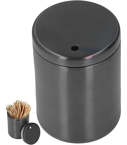 Portastuzzicadenti In Polipropilene Con Coperchio In Bambù - Bianco, Per Casa, Ristorante, Bar - Foto 3