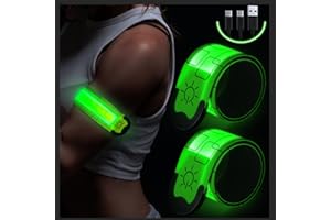 SIMKET Brazalete LED Recargable,2 Piezas Brazalete LED Running,Reflectante Running Luces Running,Bandas Reflectantes para Correr,Practicar Senderismo o Ciclismo,etc.