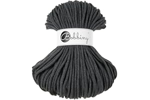 Bobbiny Premium 5mm Braided Macrame Cord (Charcoal) 100m