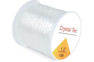 SUTOUG 1 mm Fil élastique pour Bracelets 100 m Fil élastique en Cristal pour Bracelet Perles Bijoux DIY Bricolage Bracelets Colliers