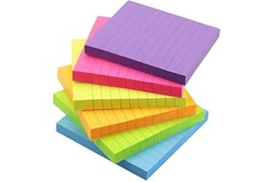 Early Buy 3x3 Lined Sticky Notes with 6 Bright Color Self-Stick Notes 6 Pads/Pack, 100 Sheets/pad