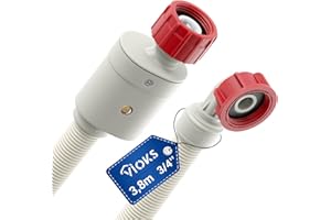 VIOKS Aquastop Zulaufschlauch Waschmaschine Schlauch 3/4 Zoll 3,8m 90°C Gerade/Gewinkelt - Universal Aquastop Schlauch für Waschmaschine/Aqua Stop Wasserschläuche für Geschirrspüler